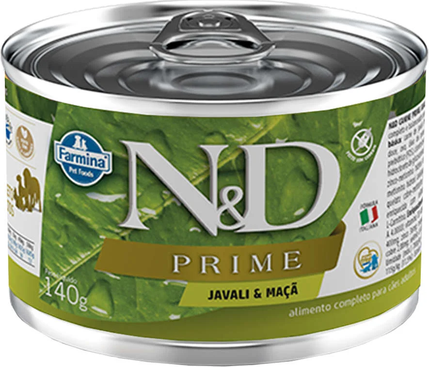 N&D Prime Ração Úmida para Cães Adultos Sabor Javali e Maçã Adult Wet Food 140g
