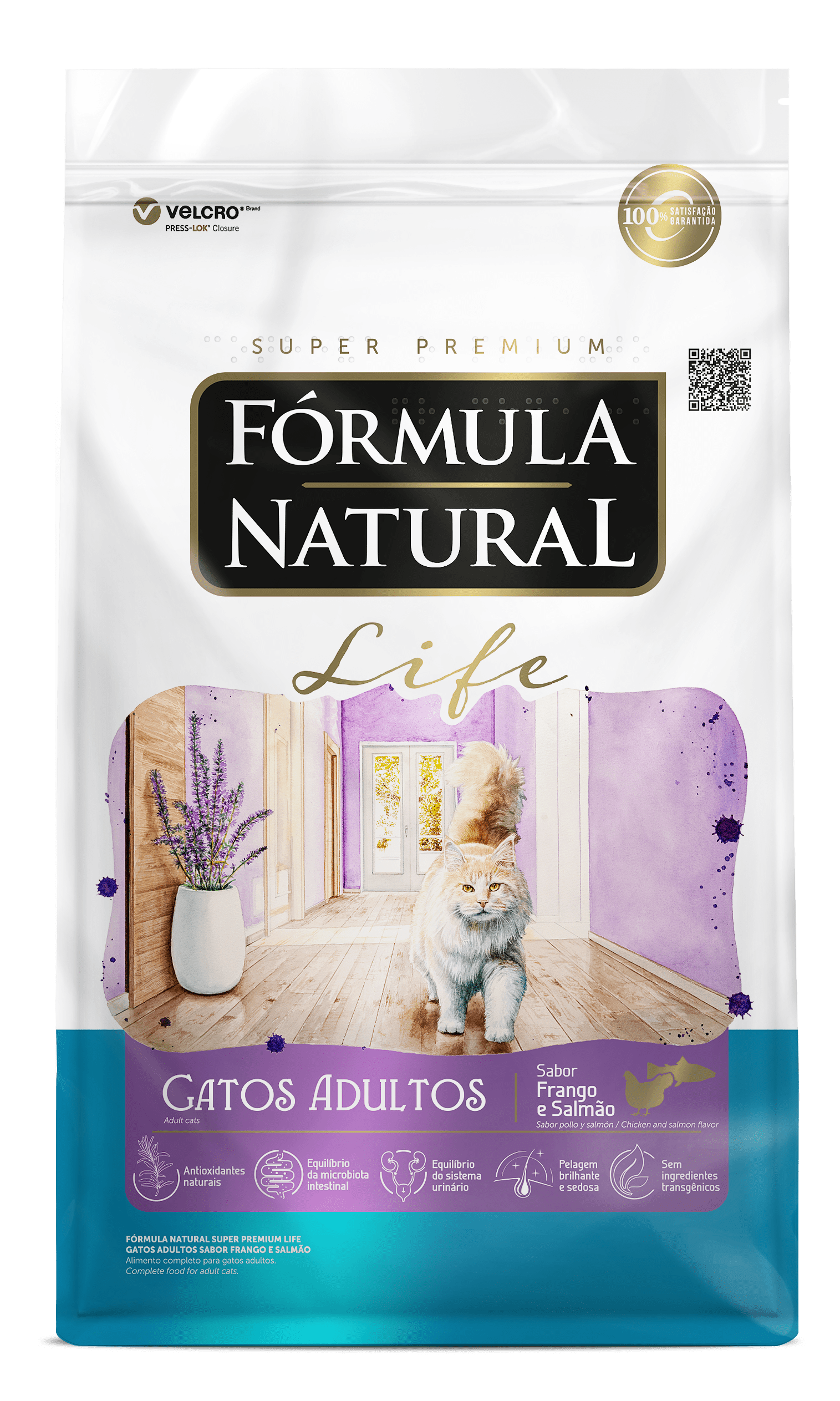 Fórmula Natural Life para Gatos Adultos Sabor Frango e Salmão 1kg