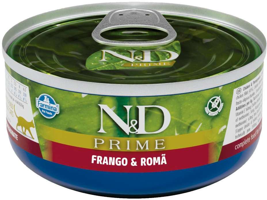 N&D Prime Ração Úmida para Gatos Adultos Sabor Frango e Romã Adult Wet Food 70g