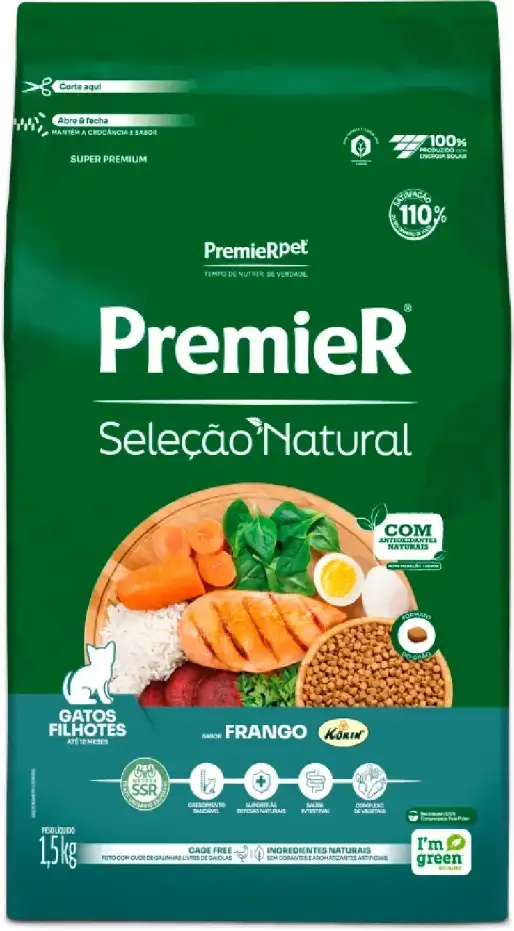 PremieR Seleção Natural para Gatos Filhotes Sabor Frango Korin 1,5kg