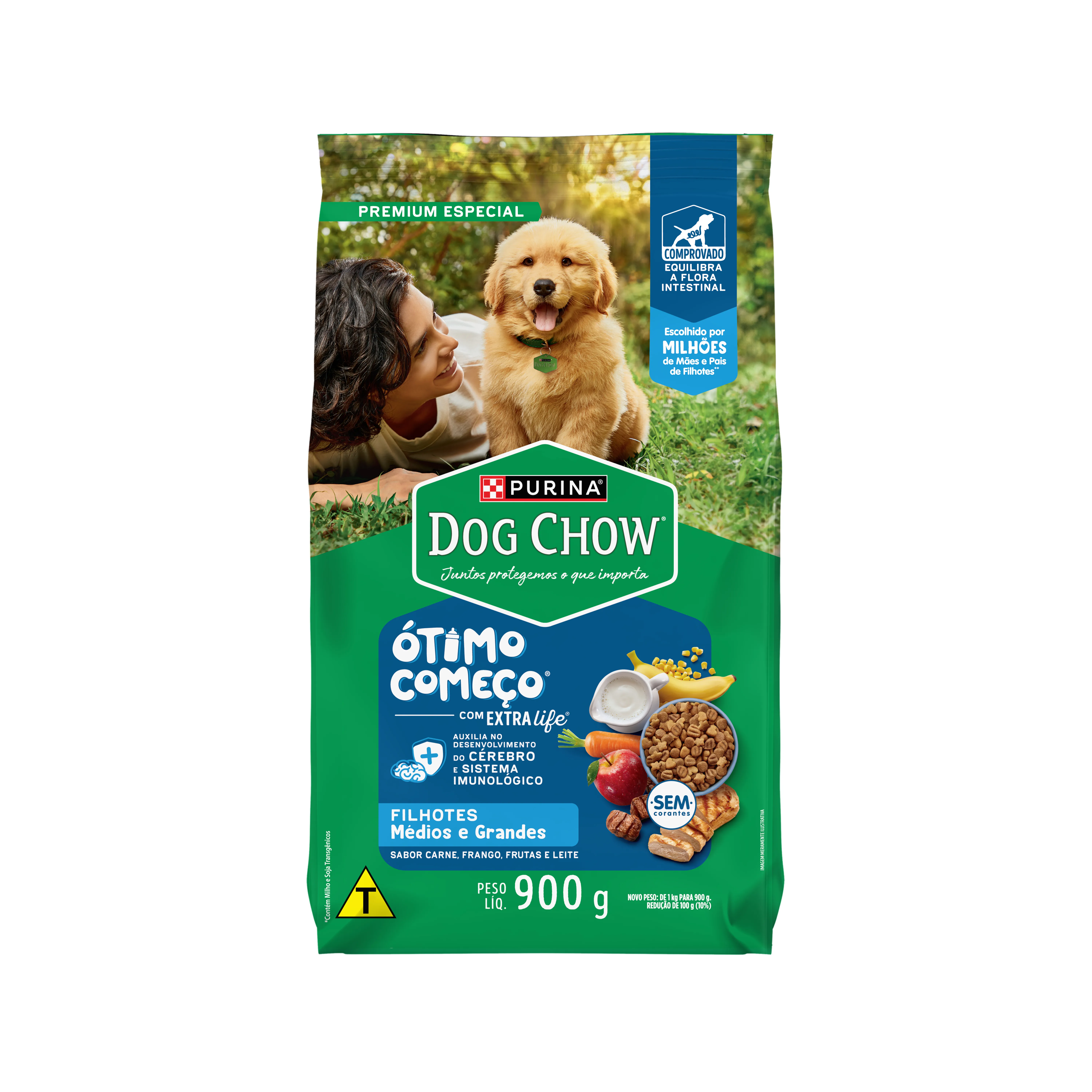 Ração Seca Nestlé Purina Dog Chow Extra Life Carne, Frango e Arroz Cães Filhotes Todas as Raças