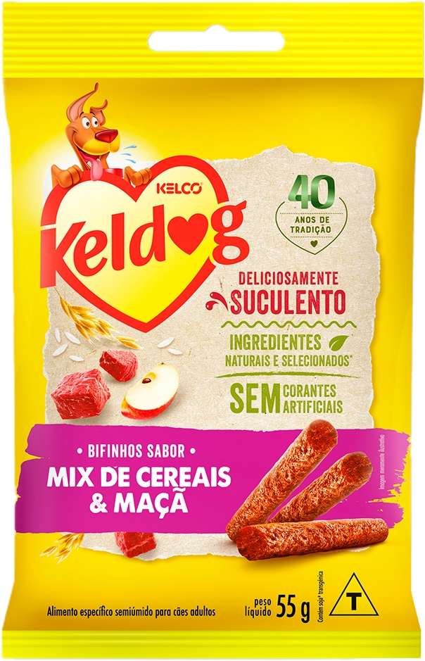 Bifinho Keldog para Cães Sabor Mix de Cereais e Maçã