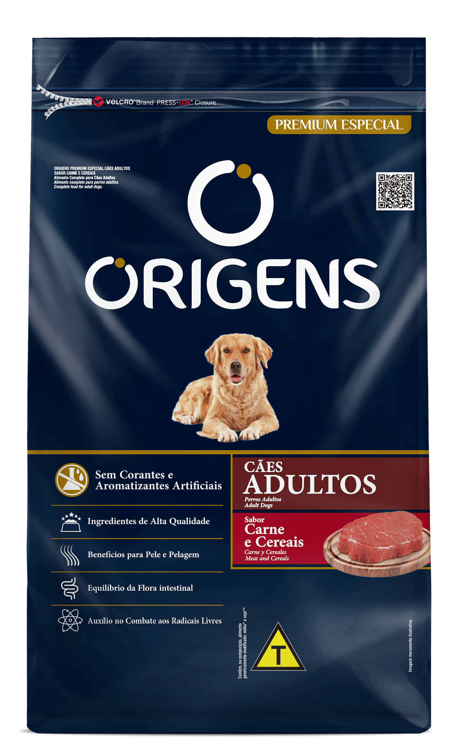 Origens para Cães Adultos Porte Grande Carne e Cereais 15kg