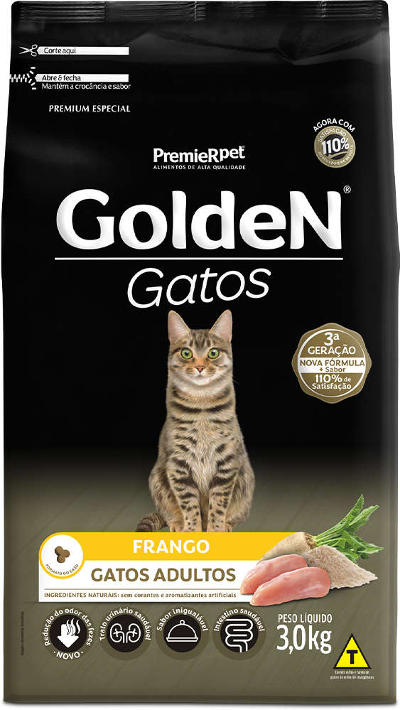 GoldeN para Gatos Adultos Sabor Frango 3kg