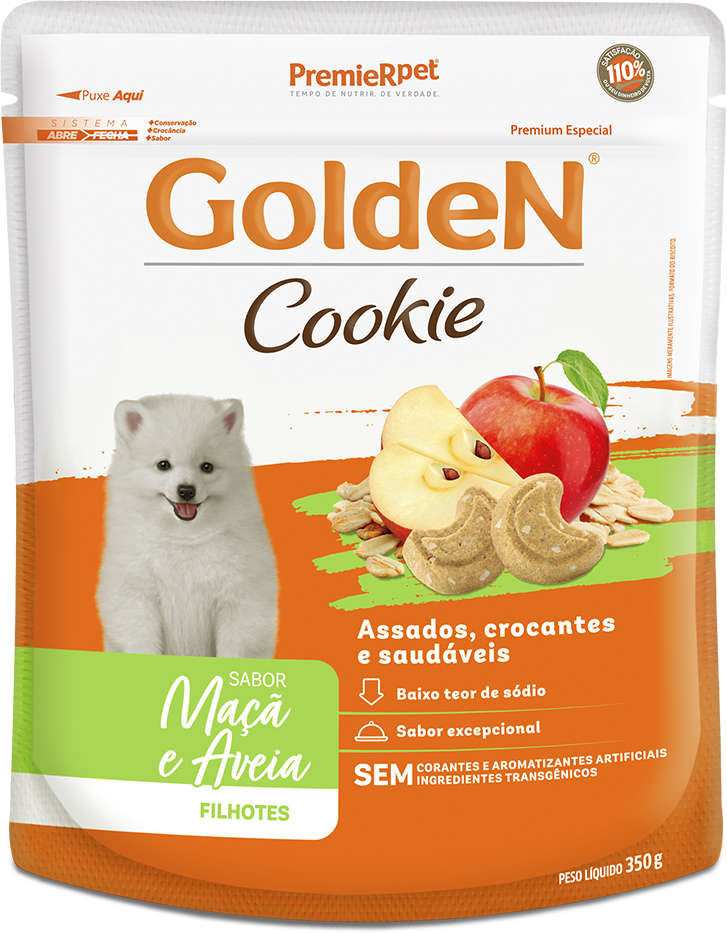 GoldeN Cookie para Cães Filhotes Sabor Maçã e Aveia 350g