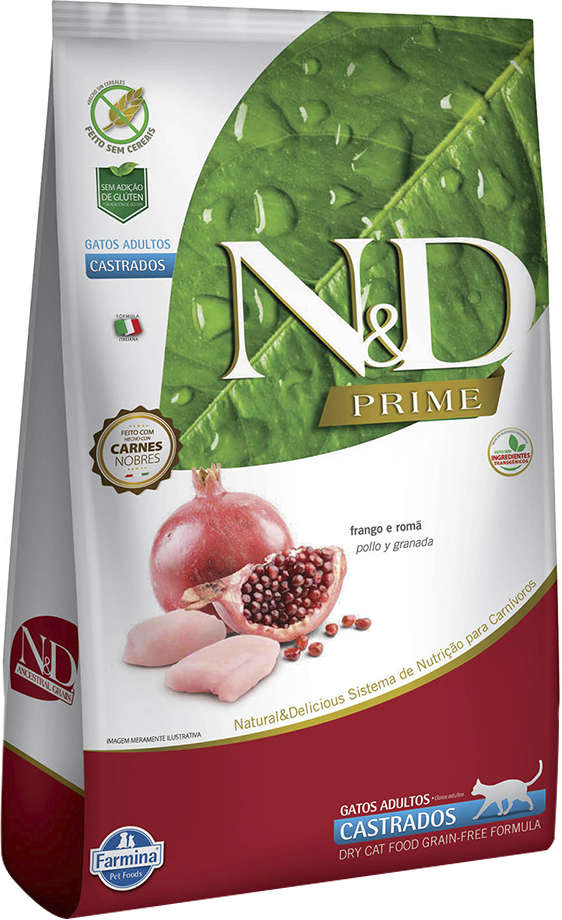 N&D Prime para Gatos Castrados Sabor Frango e Romã Castrados 400g