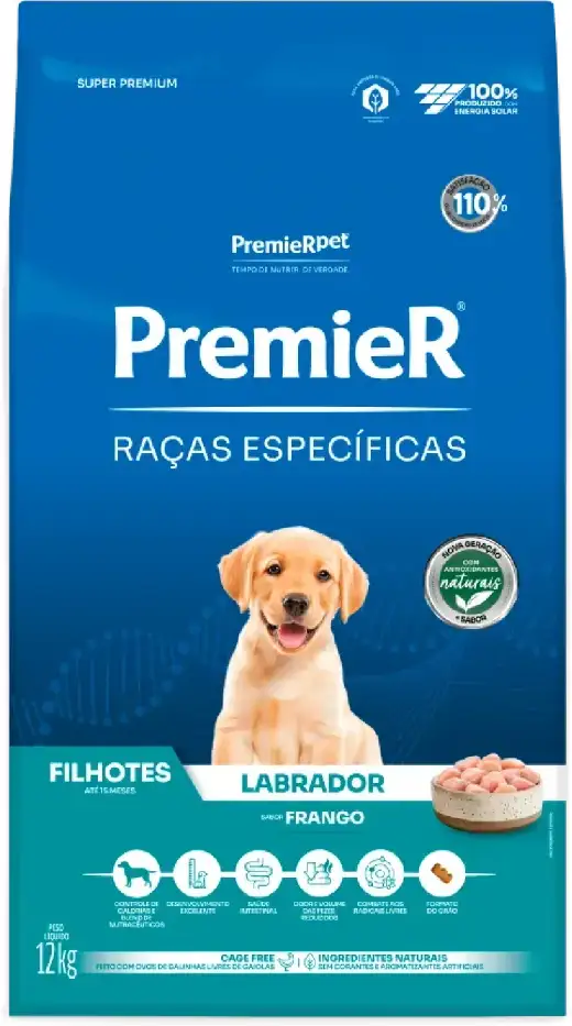 PremieR Raças Específicas para Labrador Filhotes Porte Grande Sabor Frango 12kg