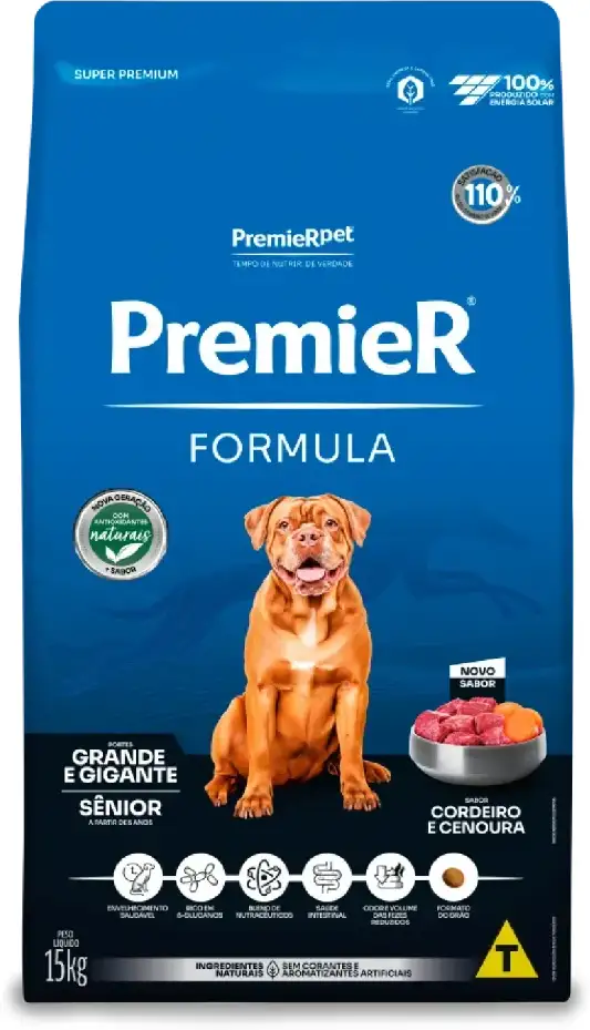 PremieR Fórmula para Cães Sênior Porte Grande e Gigante Sabor Cordeiro 15kg